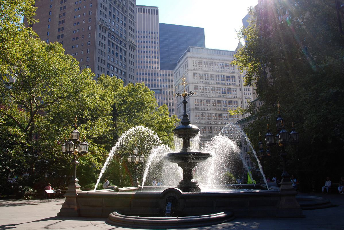 10-4 Fountain In New York City Hall Park In New York Financial District